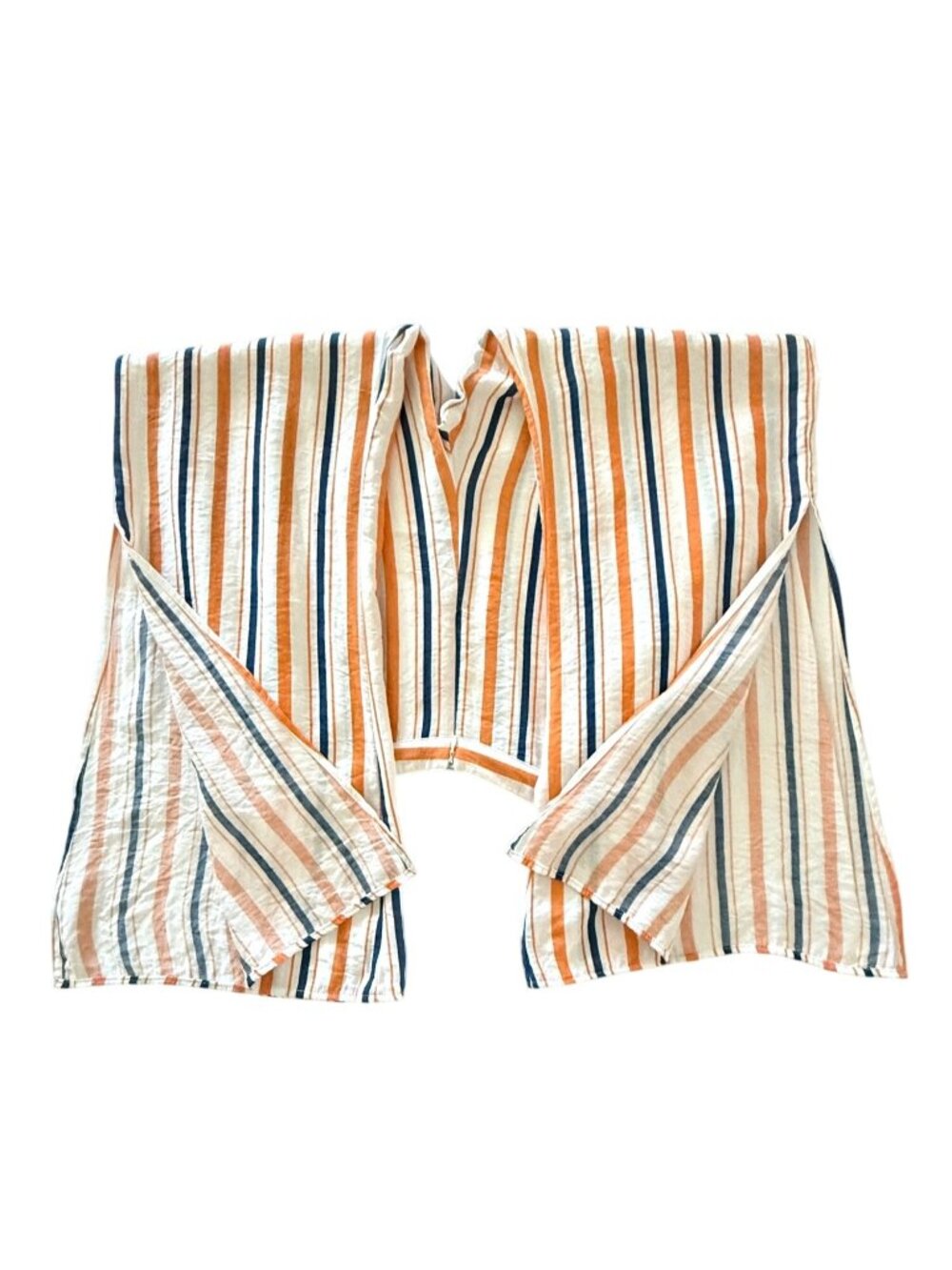 Lulumari L Wide Leg Stripe Pants Orange Blue Side Slit Resort Coastal - Picture 6 of 16
